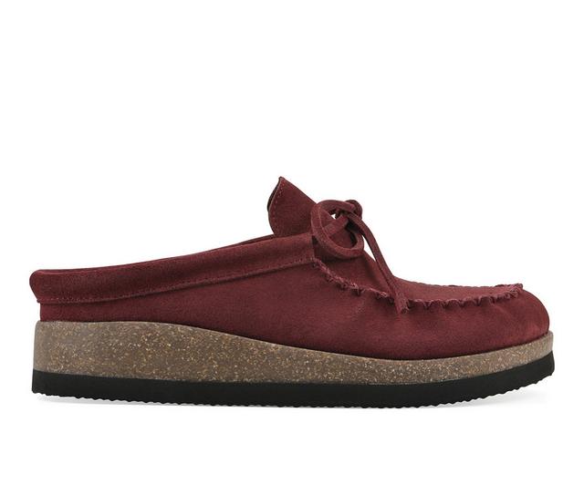 Women's White Mountain Bayhead Clogs in Burgundy color