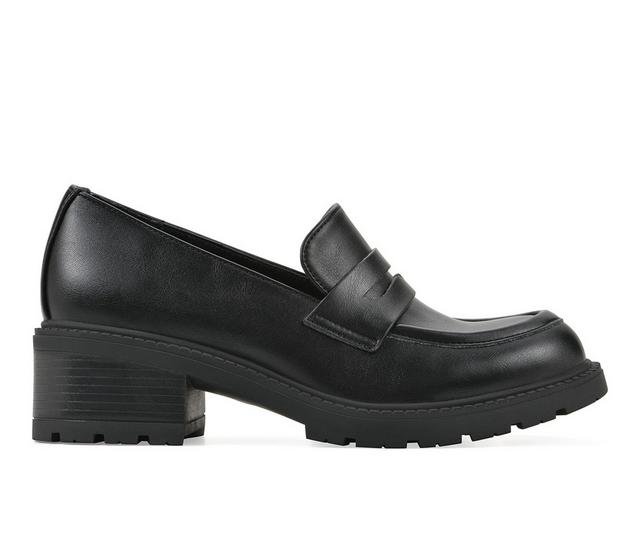 Women's White Mountain Brigetty Loafers in Black Smooth color