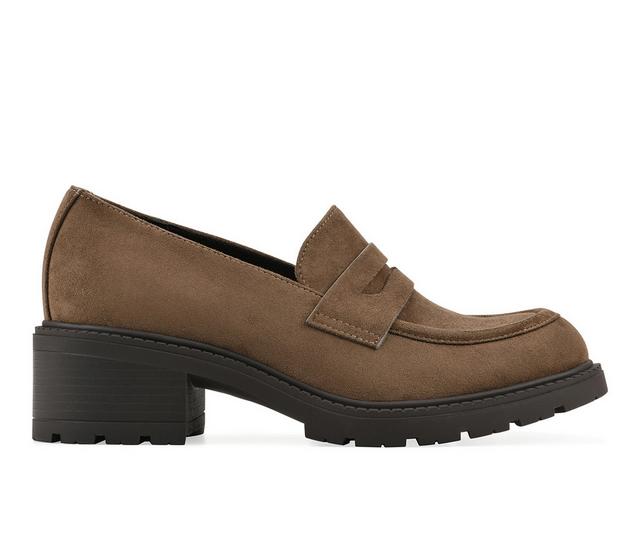 Women's White Mountain Brigetty Loafers in Dark Taupe color