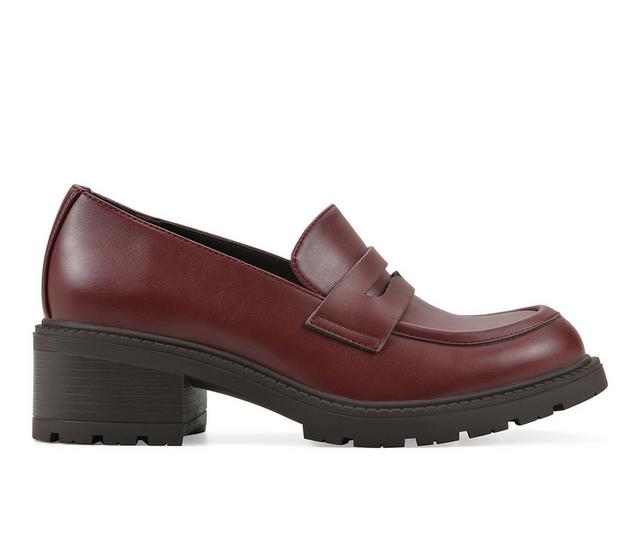 Women's White Mountain Brigetty Loafers in Burgundy Smooth color