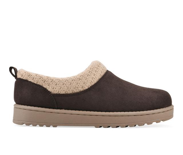 Women's White Mountain Iceboat Clogs in Dark Brown color