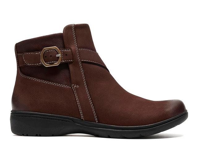 Women's Clarks Carleigh Angie Booties in Dark Brown color