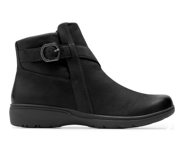 Women's Clarks Carleigh Angie Booties in Black Combi color