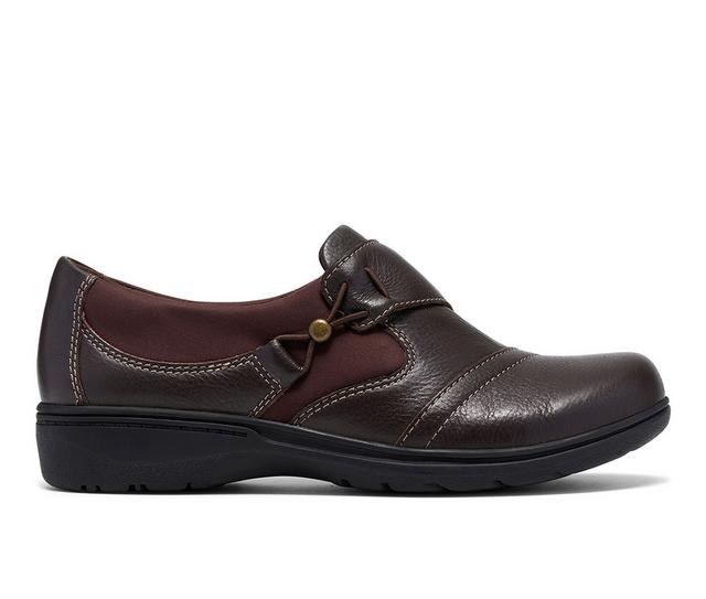 Women's Clarks Carleigh Lily Loafers in Dark Brown color