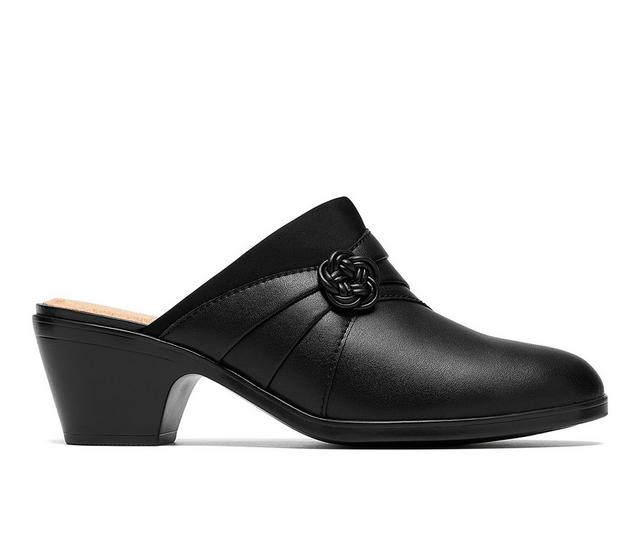 Women's Clarks Emily2 Eliza Heeled Mules in Black color