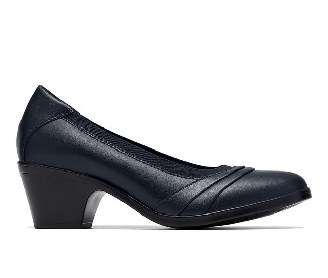 Women's Clarks Emily2 Gracie Pumps in Navy color