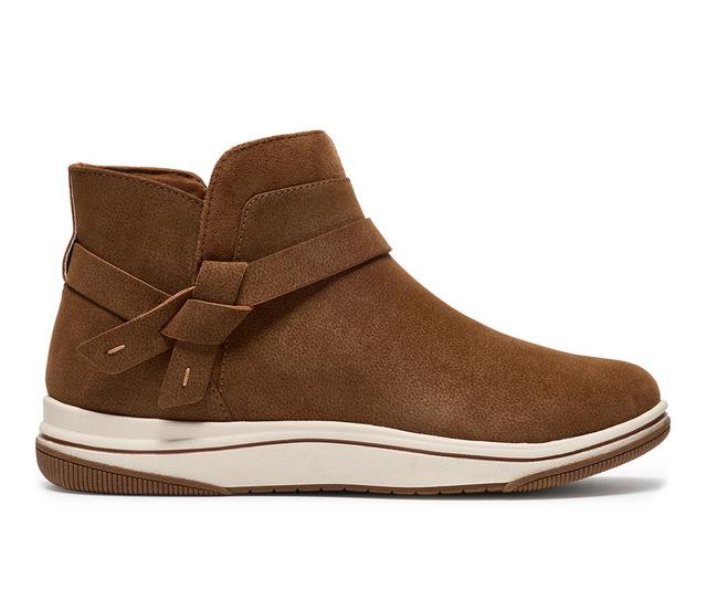 Women's Clarks Breeze Emma Booties in Tan color