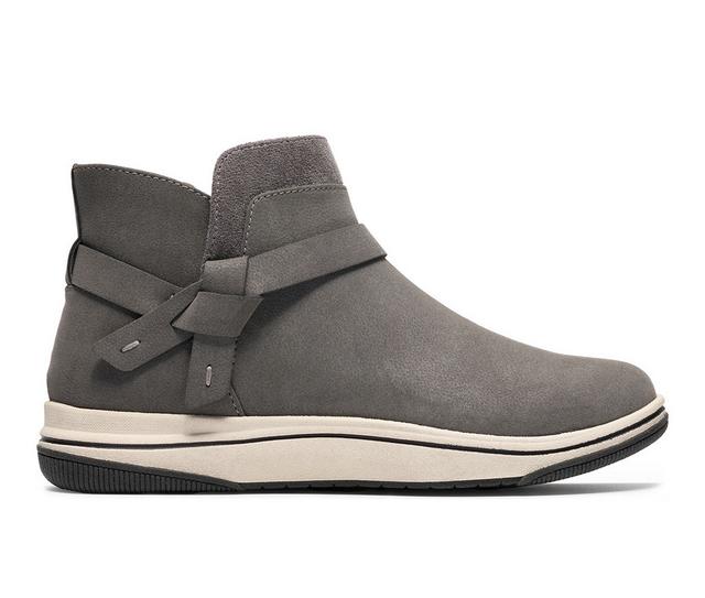 Women's Clarks Breeze Emma Booties in Dark Grey color