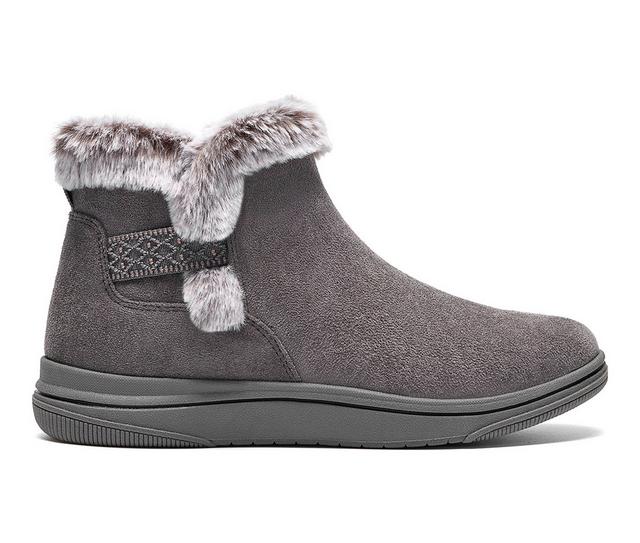 Women's Clarks Breeze Pearl Booties in Dark Grey color