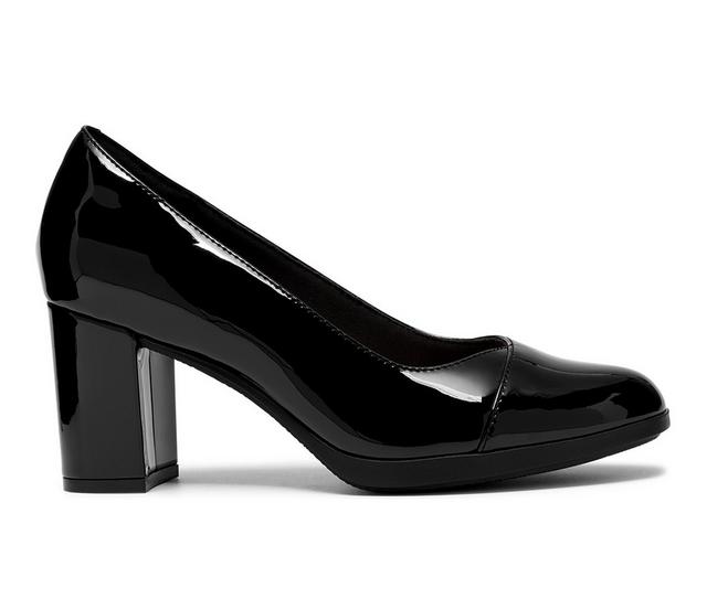 Women's Clarks Bayla Rae Pumps in Black Leather color
