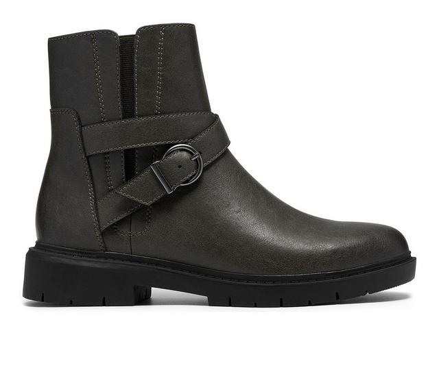 Women's Clarks Westlynn Lux Booties in Dark Grey color