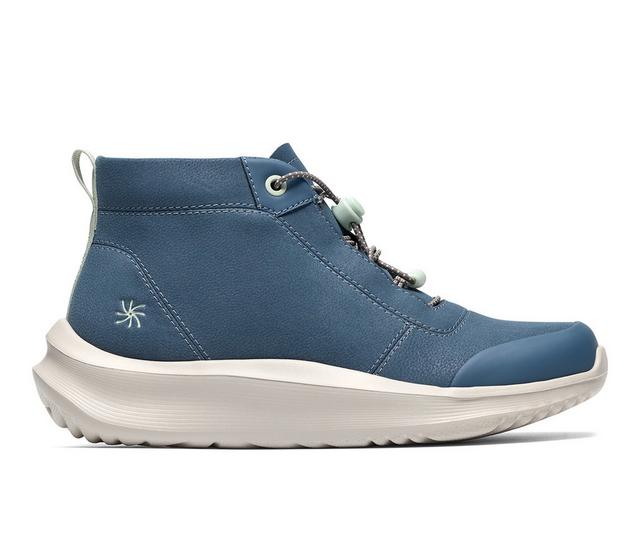 Women's Clarks Solevana Clara High-Top Sneakers in Denim Blue color