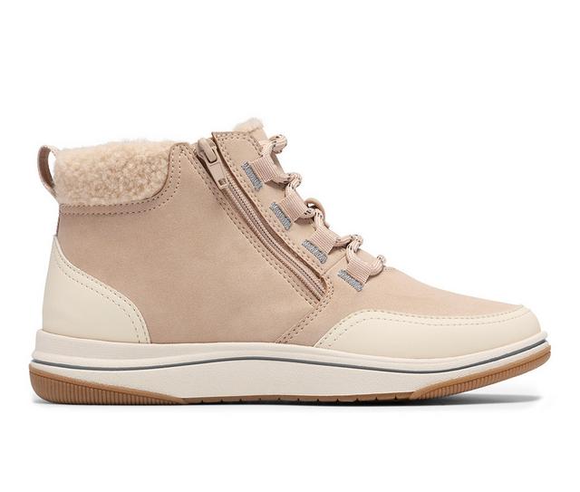 Women's Clarks Breeze Moss High-Top Sneakers in Sand color