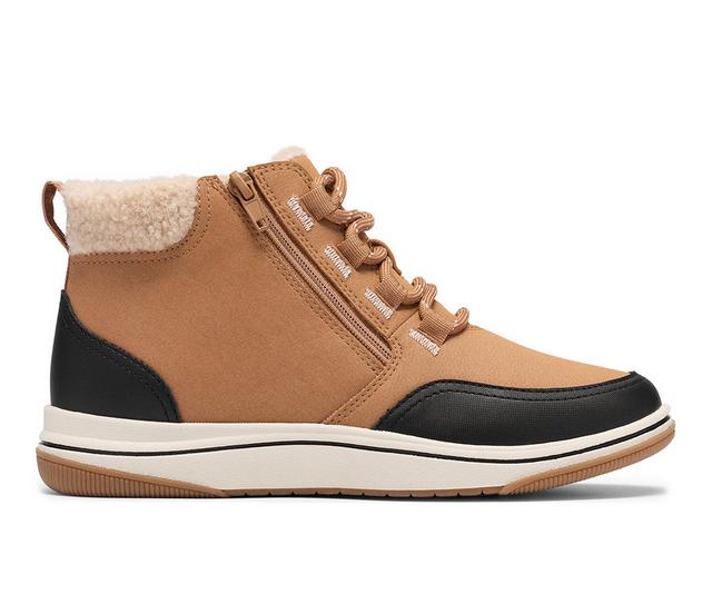 Women's Clarks Breeze Moss High-Top Sneakers in Tan color