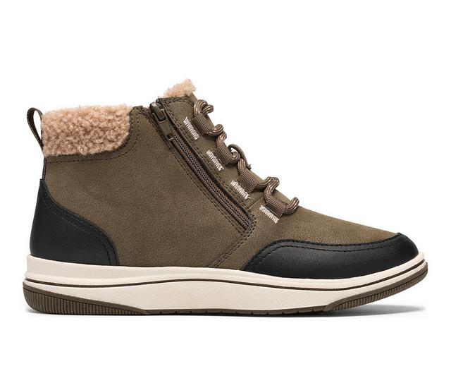 Women's Clarks Breeze Moss High-Top Sneakers in Olive color