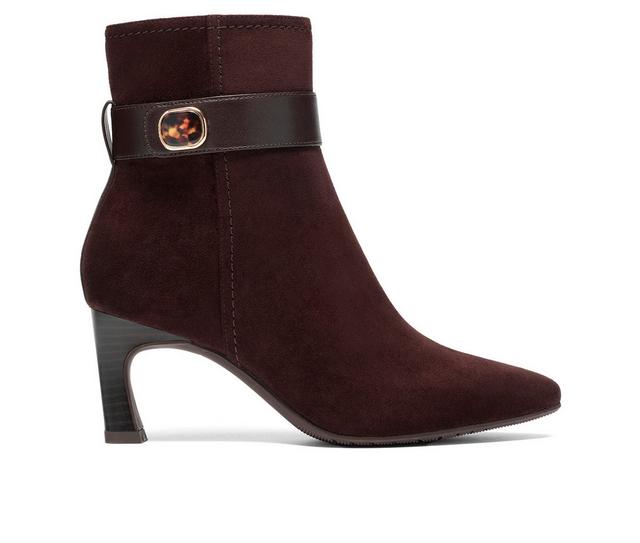 Women's Clarks Tammitha Nora Booties in Dark Brown color