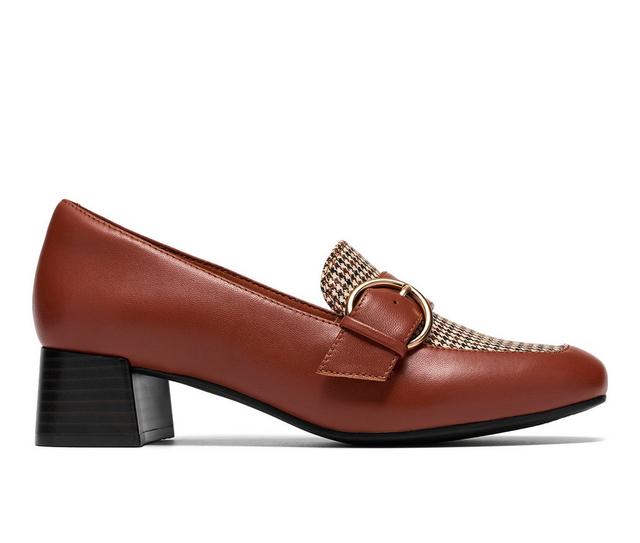 Women's Clarks Iridessa Wishe Heeled Loafers in Tan Interest color