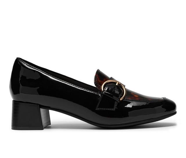 Women's Clarks Iridessa Wishe Heeled Loafers in Black Combi color
