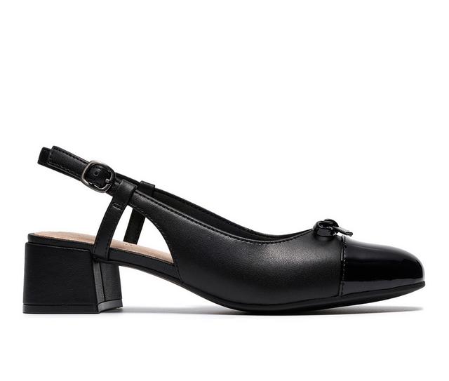 Women's Clarks Iridessa Sling Dress Sandals in Black Leather color
