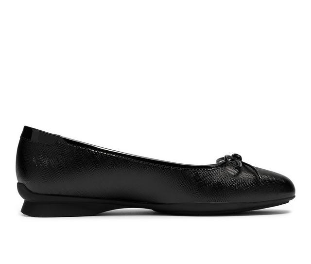 Women's Clarks Jazmynn Bow Flats in Black Interest color