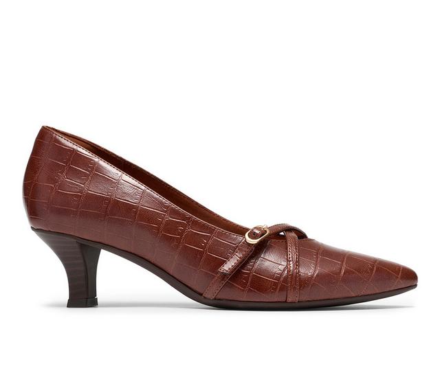 Women's Clarks Kepley Star Pumps in Dark Tan Croc color