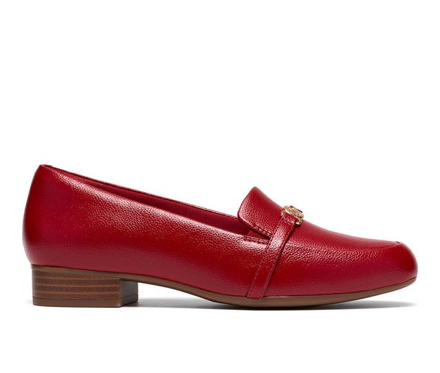 Women's Clarks Juliet Teagan Loafers in Red color