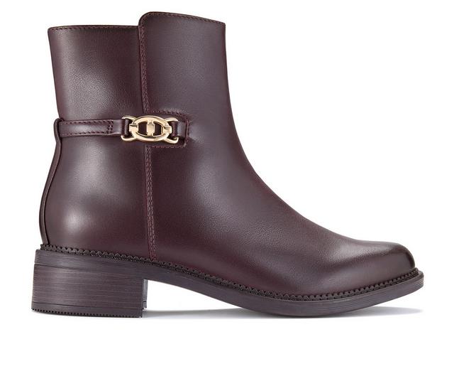 Women's Clarks Maye Kaylie Booties in Merlot color