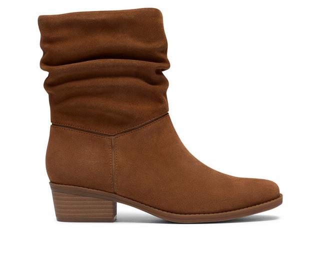 Women's Clarks Danyelle Ruby Booties in Dark Tan color