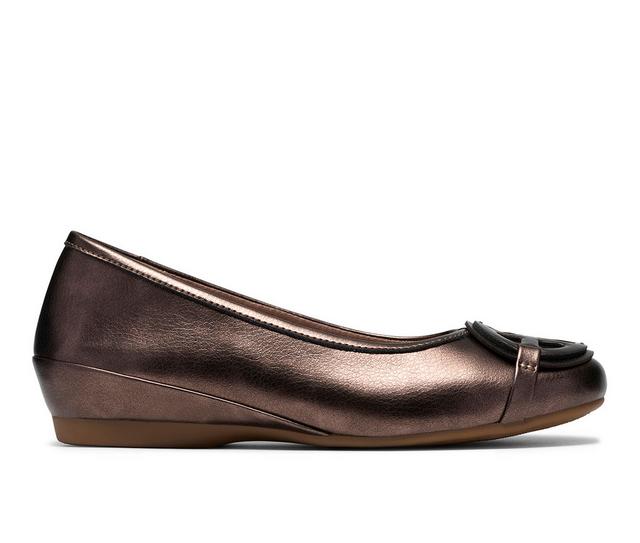 Women's Clarks Cathrynn Luna Flats in Bronze Metallic color