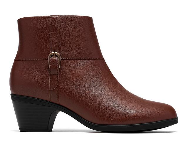 Women's Clarks Emily2 Style Booties in British Tan color