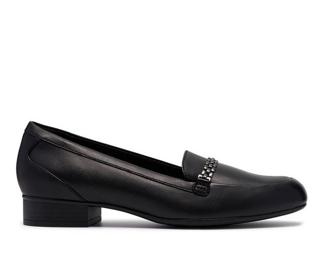 Women's Clarks Juliet Mia Loafers in Black color