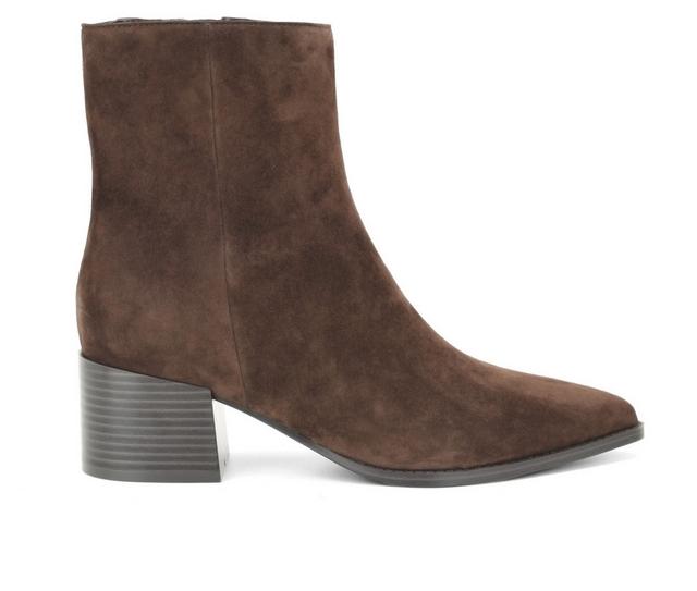 Women's Nine West Becky Booties in Dark Brown color