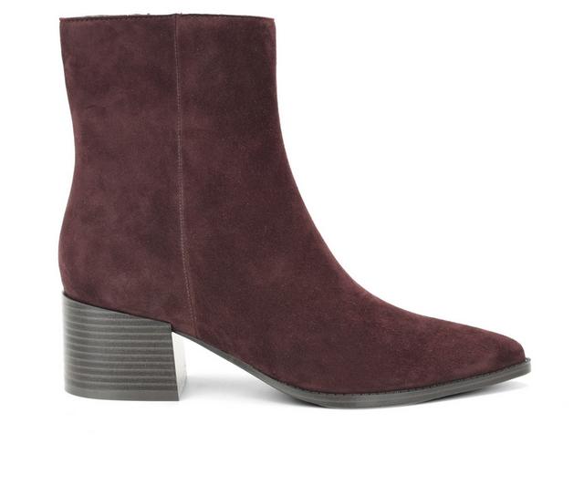 Women's Nine West Becky Booties in Dark Red color