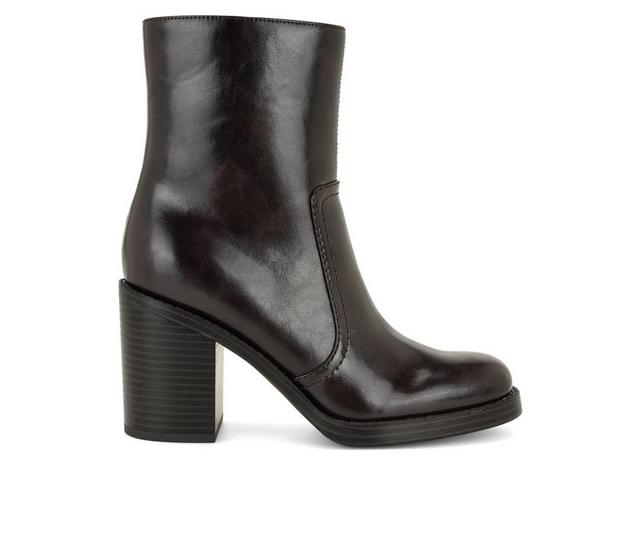 Women's Nine West Boston Booties in Dark Brown color