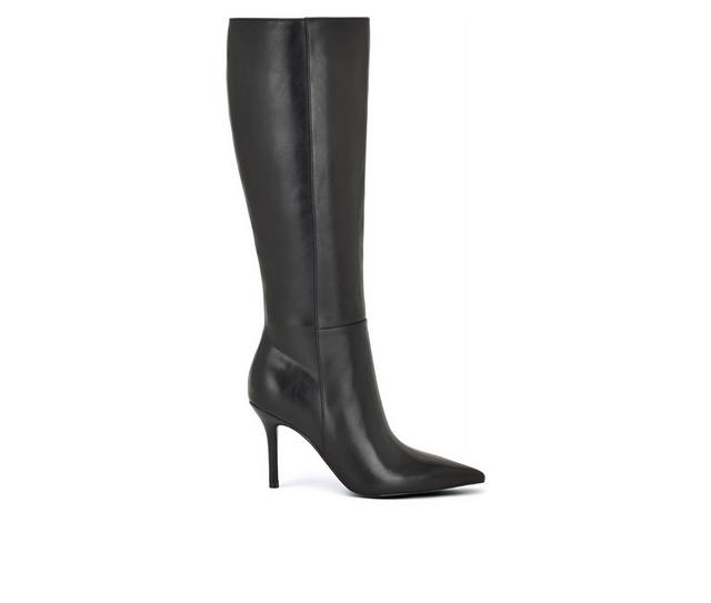 Women's Nine West Gerty Knee High Boots in Black Leather color