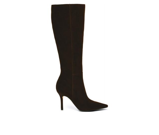 Women's Nine West Gerty Wide Calf Knee High Boots in Dark Brown color