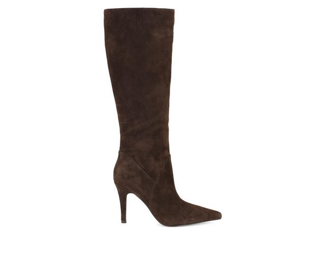 Women's Nine West Korin Wide Calf Knee High Boots in Dark Brown color