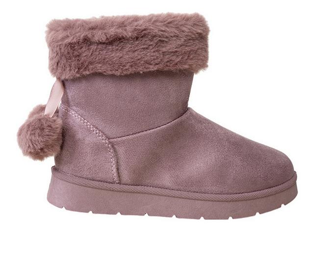 Girls' Bebe Little Kid Bex Cozy Boots in Dark Mauve color