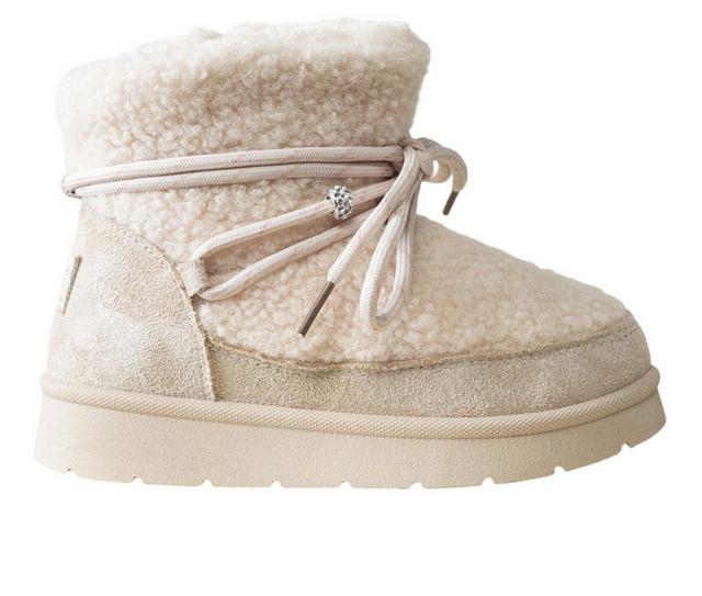 Girls' Bebe Little Kid Ellie Sherpa  Boots in Cream color