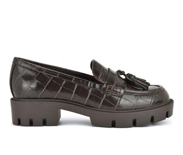 Women's Nine West Marela Loafers in Dark Brown color