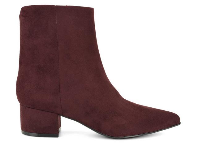 Women's Nine West Miriah Booties in Dark Red color