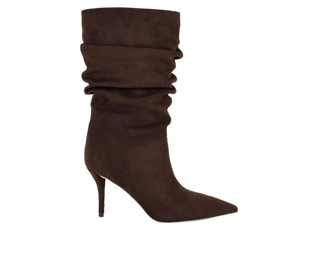 Women's Nine West Murto Heeled Boots in Dark Brown color