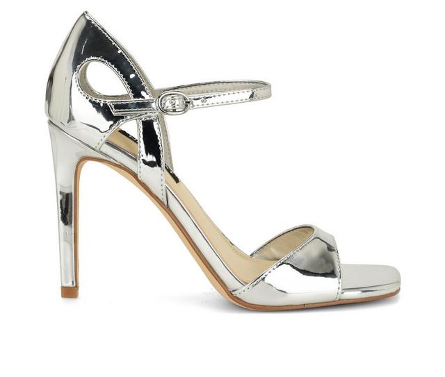 Women's Nine West Paddie Dress Sandals in Silver color