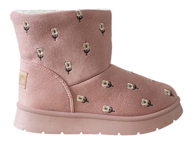 Girls' Bebe Little Kid Mia II Embroidered Cozy Boots in Mauve color