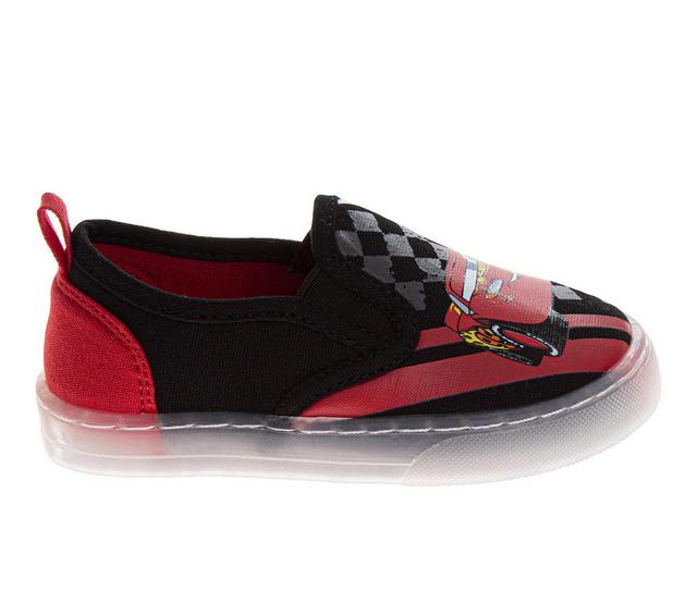 Boys' Disney Toddler & Little Kid Lightning McQueen Slip on Sneakers in Black/Red color