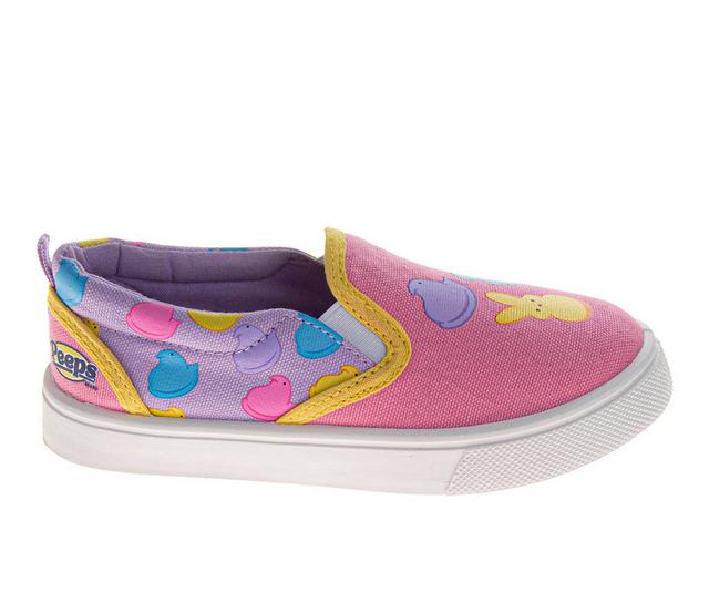 Peeps Peeps Girls Canvas Sneaker in Pink Multi color