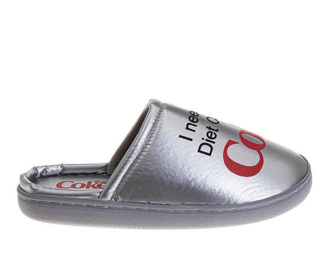Coke-Cola I Need A Diet Coke Plush Slippers in Grey color