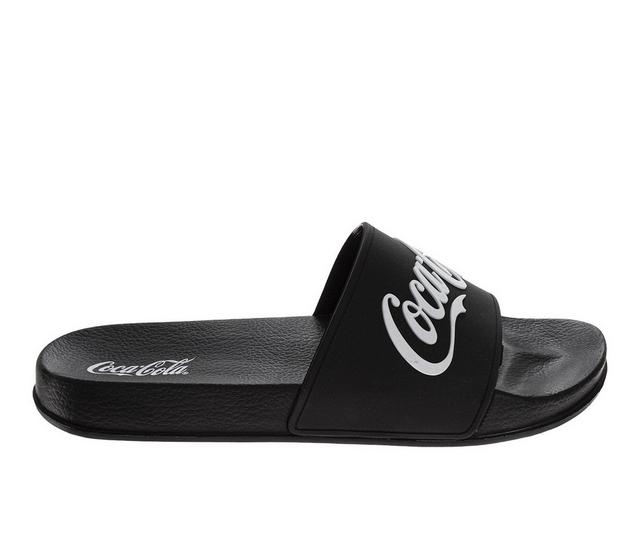 Coke-Cola CocaCola Black Script Slides in Black color