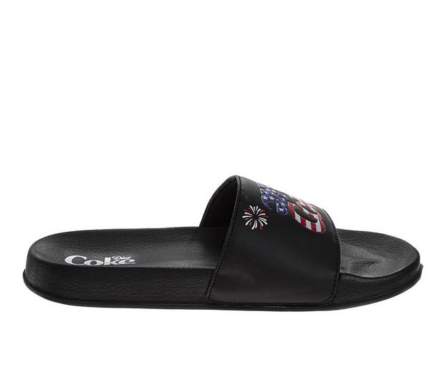 Coke-Cola CocaCola USA Flag SLip On Outdoor Sandals in Black color