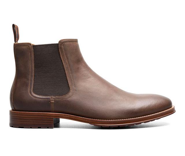Florsheim Rucci Lug Plain Toe Chelsea Boot Dress Shoes in Brwn Crzy Horse color
